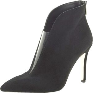Jessica Simpson Piercie Black suede clear instep stiletto bootie 7